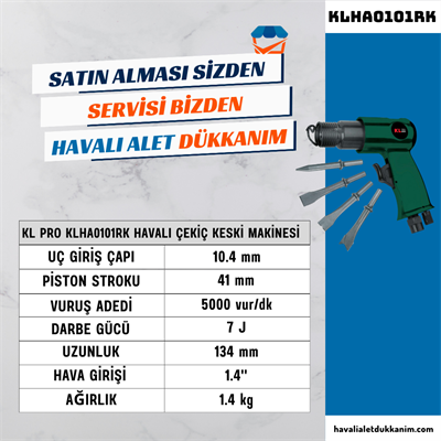 KL PRO KLHA0101RK Havalı Çekiç Keski Makinesi