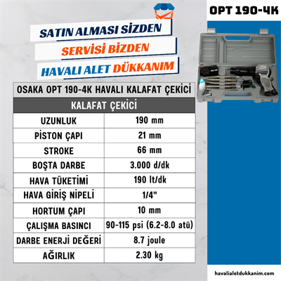 OSAKA OPT 190-4K Havalı Kalafat Çekici