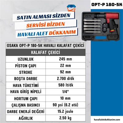 OSAKA OPT-P 180-5K Havalı Kalafat Çekici
