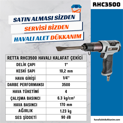 RETTA RHC3500 Havalı Kalafat Çekici 3/4