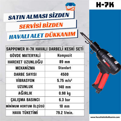 SAPPOWER H-7K Havalı Darbeli Keski Seti