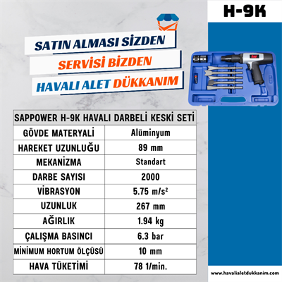 SAPPOWER H-9K Havalı Darbeli Keski Seti
