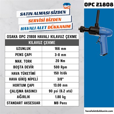 OSAKA OPC 21808 Havalı Kılavuz Çekme