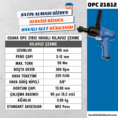 OSAKA OPC 21812 Havalı Kılavuz Çekme