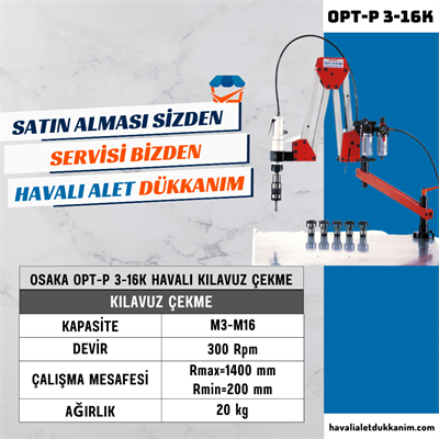 OSAKA OPT-P 3-16K Havalı Kılavuz Çekme