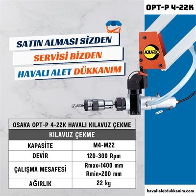 OSAKA OPT-P 4-22K Havalı Kılavuz Çekme 90°