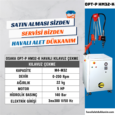 OSAKA OPT-P HM32-K Havalı Kılavuz Çekme
