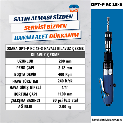 OSAKA OPT-P KC 12-3 Havalı Kılavuz Çekme
