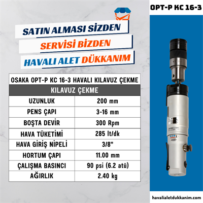 OSAKA OPT-P KC 16-3 Havalı Kılavuz Çekme