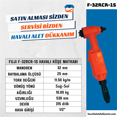 FUJI F-32RCR-1S Havalı Köşe Matkabı 32 mm
