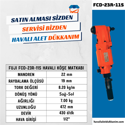 FUJI FCD-23R-11S Havalı Köşe Matkabı 22 mm