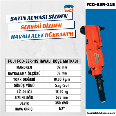 FUJI FCD-32R-11S Havalı Köşe Matkabı 32 mm