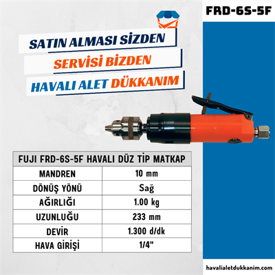 FUJI FRD-6S-5F Havalı Düz Tip Matkap 10 mm