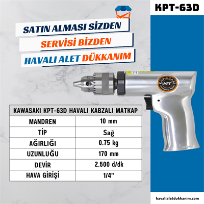 KAWASAKI KPT-63D Havalı Kabzalı Matkap 10 mm