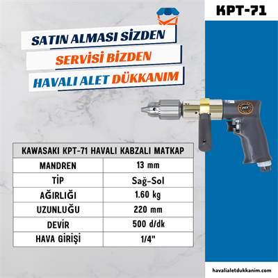 KAWASAKI KPT-71 Havalı Kabzalı Matkap 13 mm
