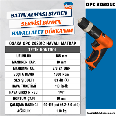 OSAKA OPC 20201C Havalı Matkap 10 mm Sağ-Sol
