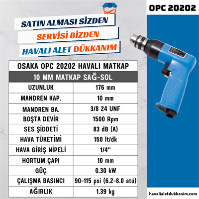 OSAKA OPC 20202 Havalı Matkap 10 mm Sağ-Sol