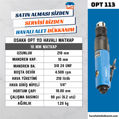OSAKA OPT 113 Havalı Matkap 10 mm