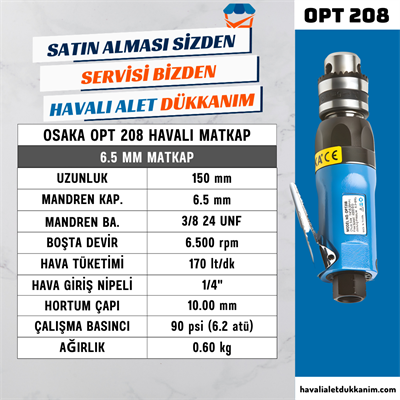 OSAKA OPT 208 Havalı Matkap 6.5 mm