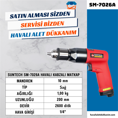 SUNTECH SM-7026A Havalı Kabzalı Matkap 10 mm