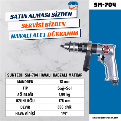 SUNTECH SM-704 Havalı Kabzalı Matkap 13 mm