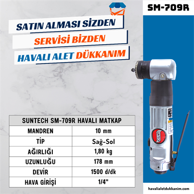SUNTECH SM-709R Havalı Matkap 10 mm 90°