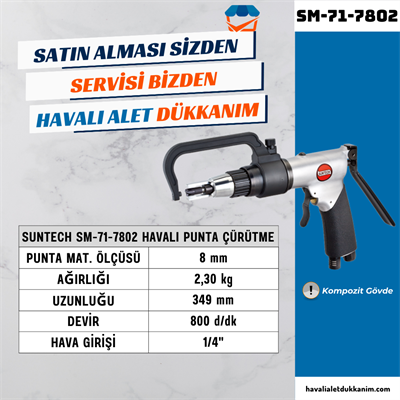 SUNTECH SM-71-7802 Havalı Punta Çürütme Matkabı