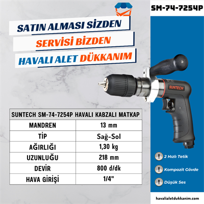 SUNTECH SM-74-7254P Havalı Kabzalı Matkap 13 mm