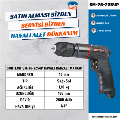 SUNTECH SM-76-7254P Havalı Kabzalı Matkap 10 mm