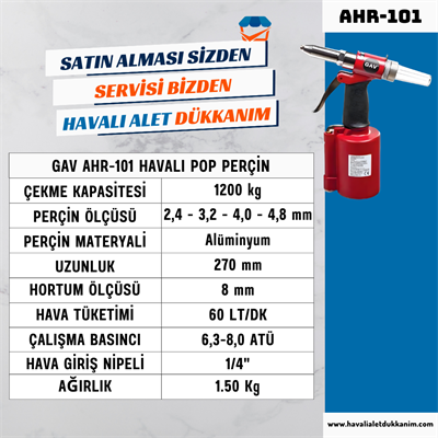 GAV AHR-101 Havalı Pop Perçin