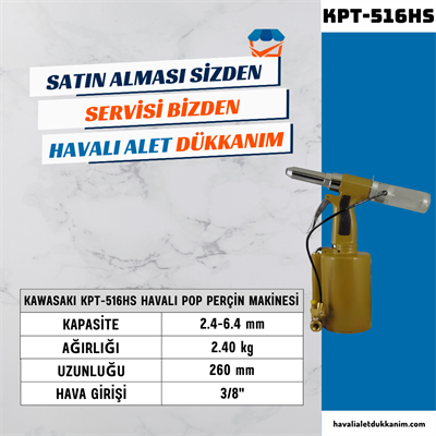 KAWASAKI KPT-516HS Havalı Pop Perçin Makinesi