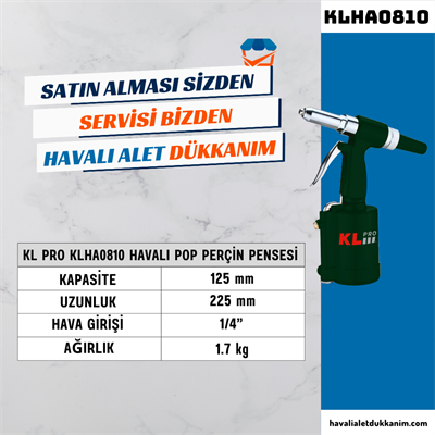 KL PRO KLHA0810 Havalı Pop Perçin Pensesi