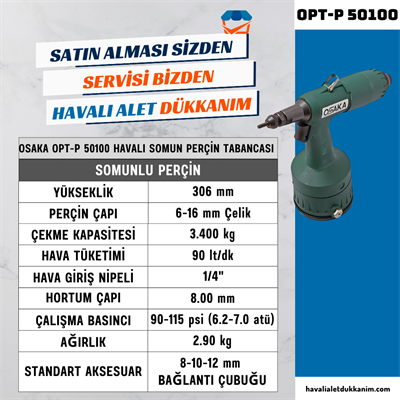 OSAKA OPT-P 50100 Havalı Somun Perçin Tabancası