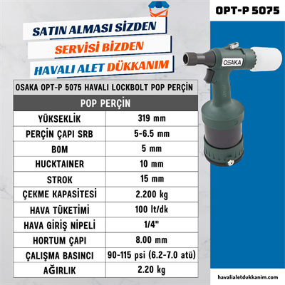 OSAKA OPT-P 5075 Havalı Lockbolt Pop Perçin