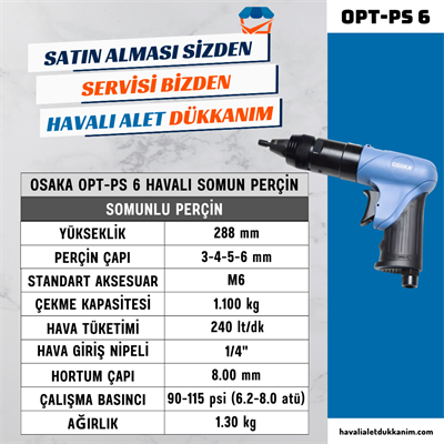 OSAKA OPT-PS 6 Havalı Somun Perçin Tabancası