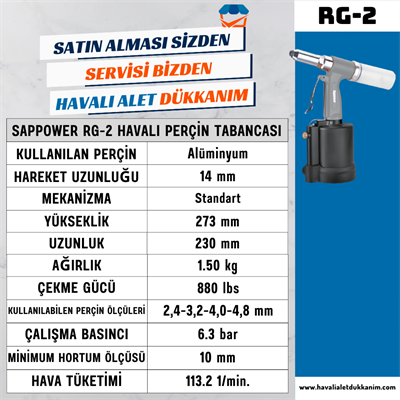 SAPPOWER RG-2 Havalı Perçin Tabancası