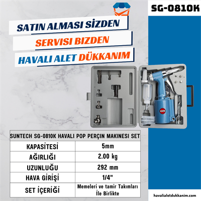 SUNTECH SG-0810K Havalı Pop Perçin Makinesi Set