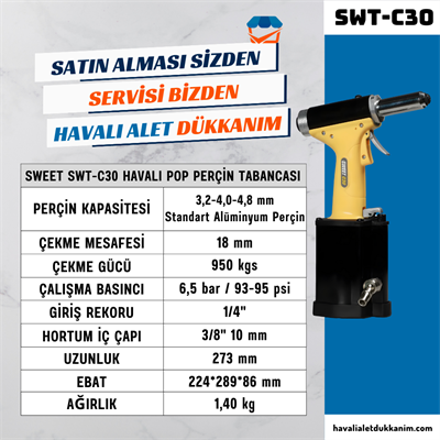 SWEET SWT-C30 Havalı Pop Perçin Tabancası 4.8 mm