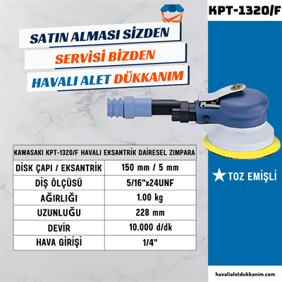 KAWASAKI KPT-1320/F Havalı Eksantrik Dairesel Zımpara