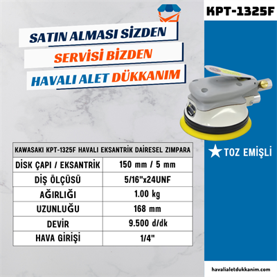 KAWASAKI KPT-1325F Havalı Eksantrik Dairesel Zımpara