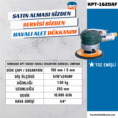 KAWASAKI KPT-162DAF Havalı Eksantrik Dairesel Zımpara
