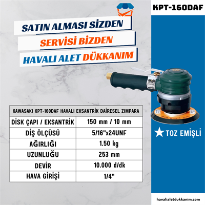 KAWASAKI KPT-160DAF Havalı Eksantrik Dairesel Zımpara