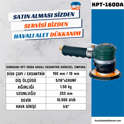 KAWASAKI KPT-160DA Havalı Eksantrik Dairesel Zımpara