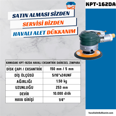 KAWASAKI KPT-162DA Havalı Eksantrik Dairesel Zımpara