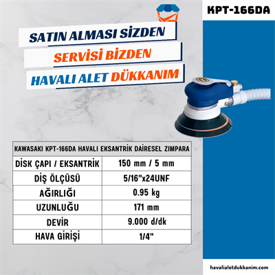 KAWASAKI KPT-166DA Havalı Eksantrik Dairesel Zımpara