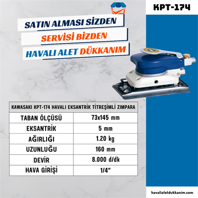 KAWASAKI KPT-174 Havalı Eksantrik Titreşimli Zımpara
