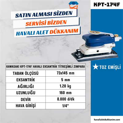 KAWASAKI KPT-174F Havalı Eksantrik Titreşimli Zımpara