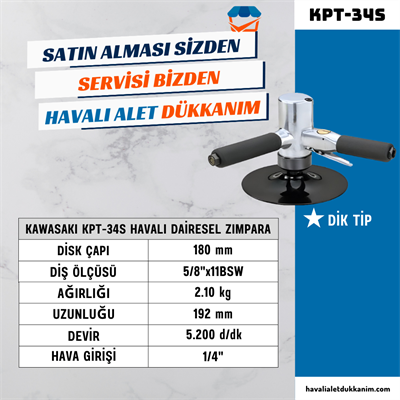 KAWASAKI KPT-34S Havalı Dairesel Zımpara