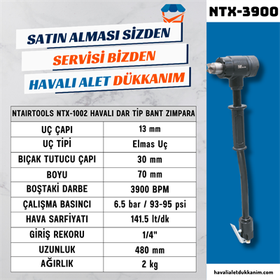 NTAirTools NTX-3900 Havalı Raspa Çekici