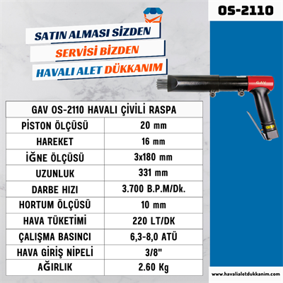 GAV OS-2110 Havalı Çivili Raspa